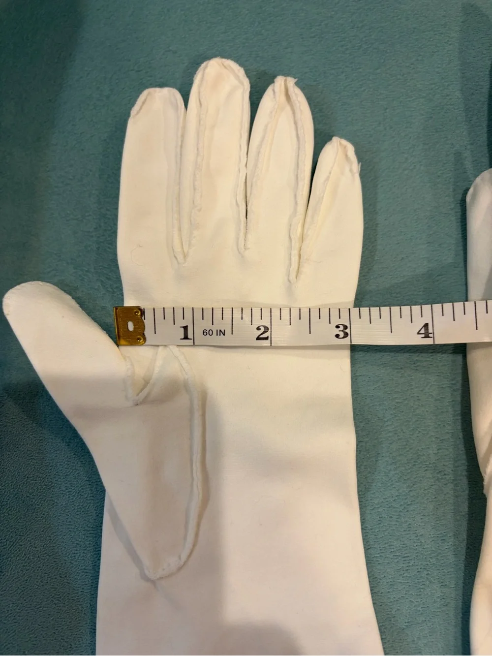 Classic Women's Cream/White Dress Gloves with Decorative Buttons